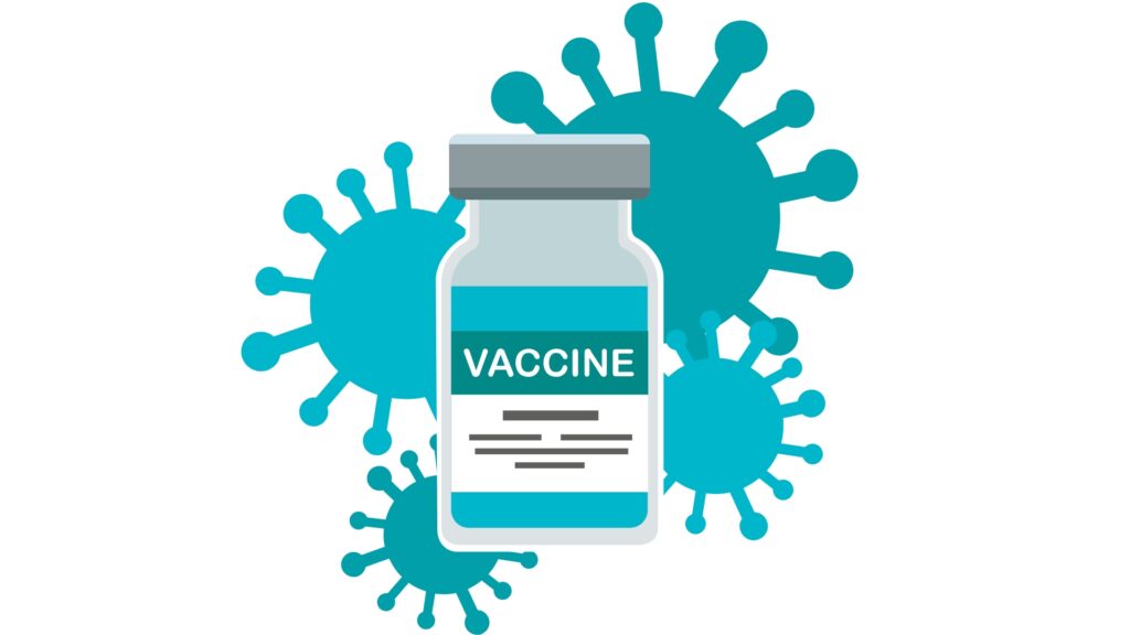 Vaccine bottle and syringe for immunization