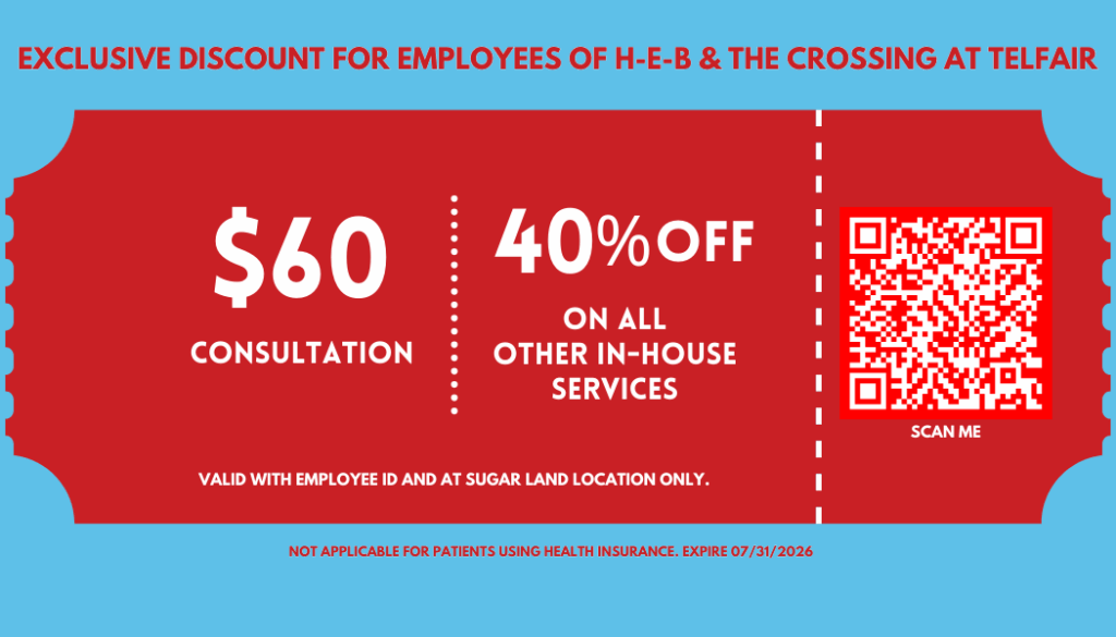 Employees Discount HEB and Telfair Plaza β Southwest Urgent Care Telfair - Sugar Land, TX 1 Coupon for Telfair Sugar Land Urgent Care Clinic
